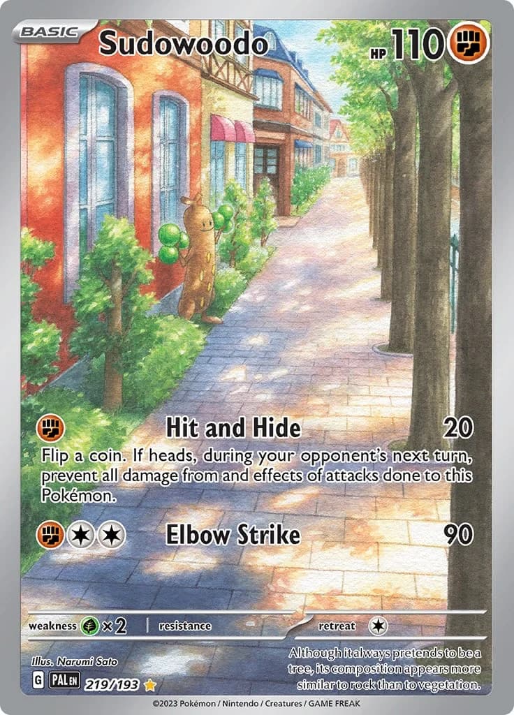 Sudowoodo Paldea Evolved 219 Pokémon card