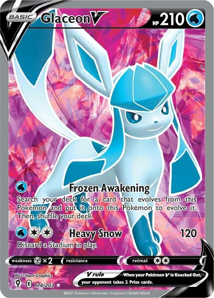 Glaceon V Evolving Skies 174 Pokémon card