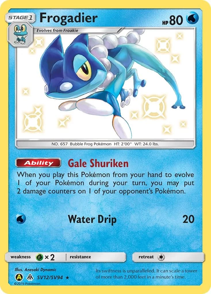 Frogadier Hidden Fates SV12 Pokémon card