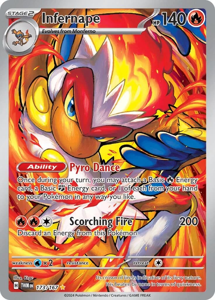 Infernape Twilight Masquerade 173 Pokémon card