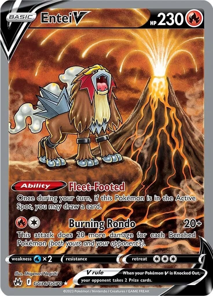 Entei V Crown Zenith GG36 Pokémon card