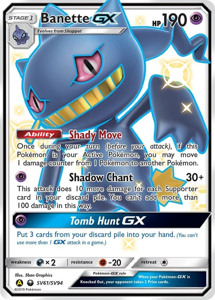 Banette GX Hidden Fates SV61 Pokémon card