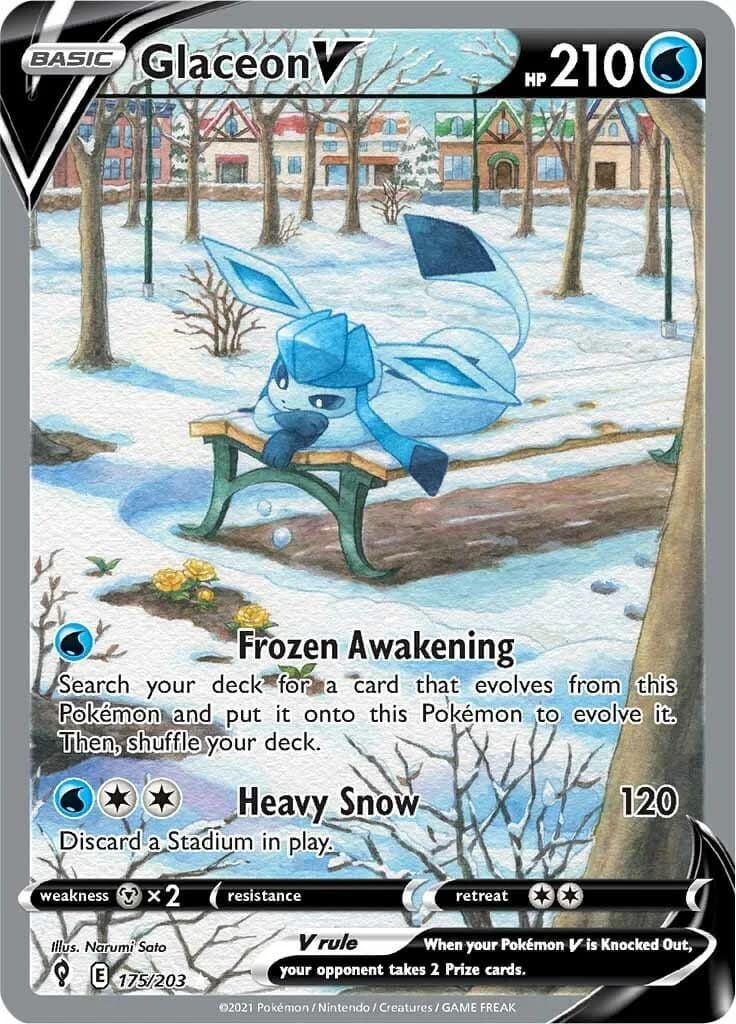 Glaceon V Evolving Skies 175 Pokémon card