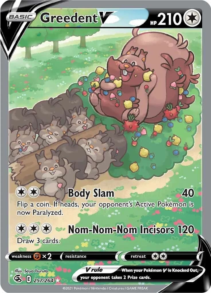 Greedent V Fusion Strike 257 Pokémon card