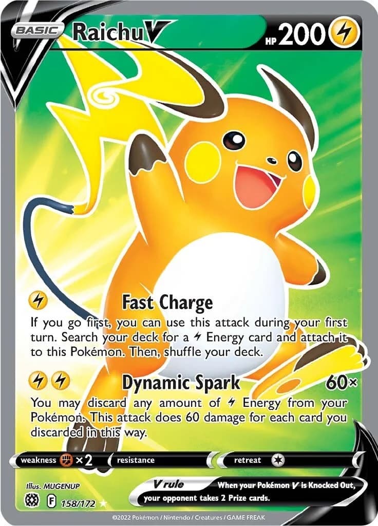 Raichu V Brilliant Stars 158 Pokémon card
