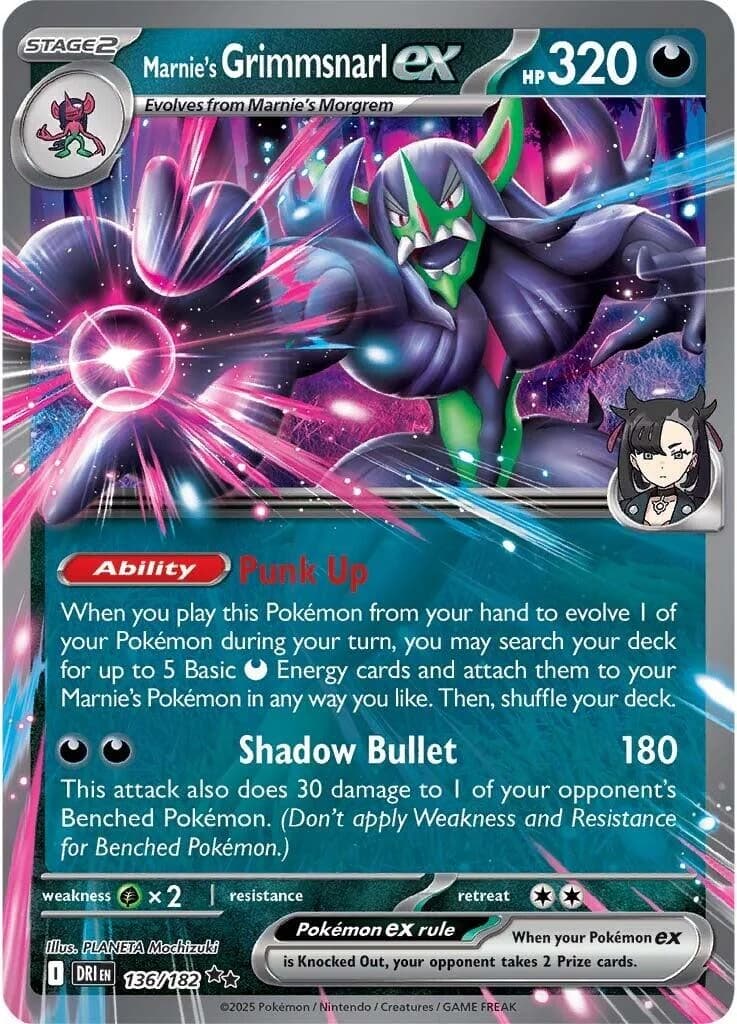 Marnie's Grimmsnarl ex Destined Rivals 136 Pokémon card