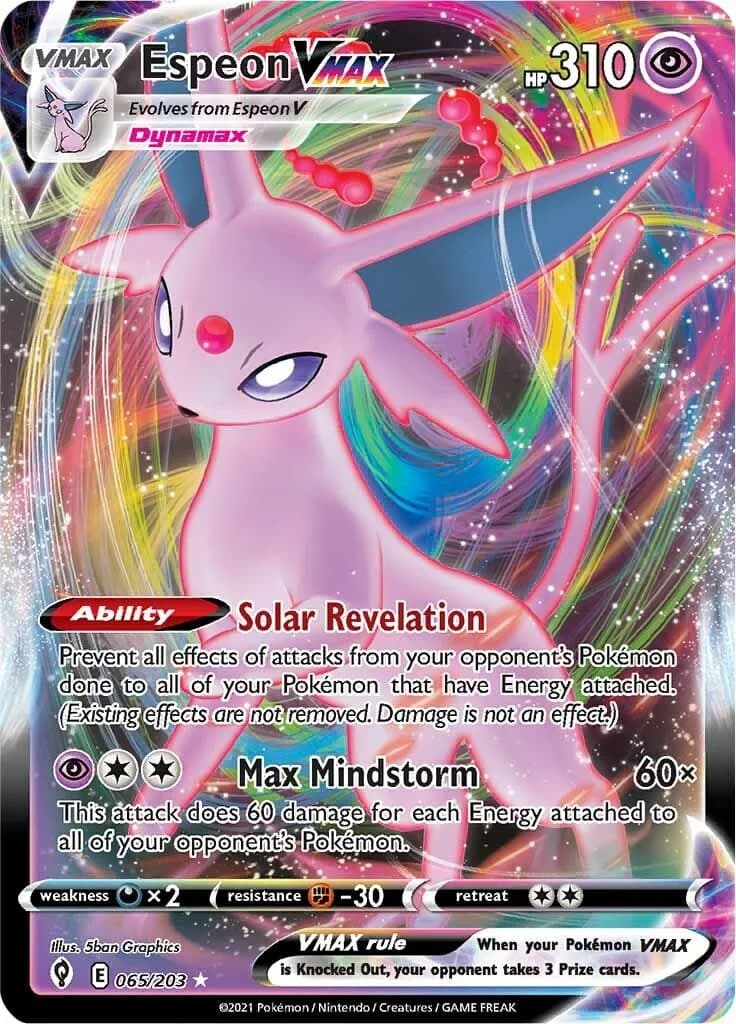 Espeon VMAX Evolving Skies 65 Pokémon card