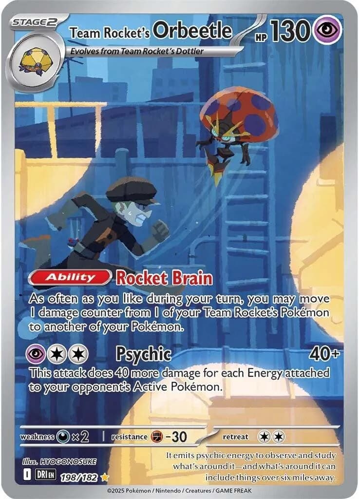 Team Rocket's Orbeetle Destined Rivals 198 Pokémon card