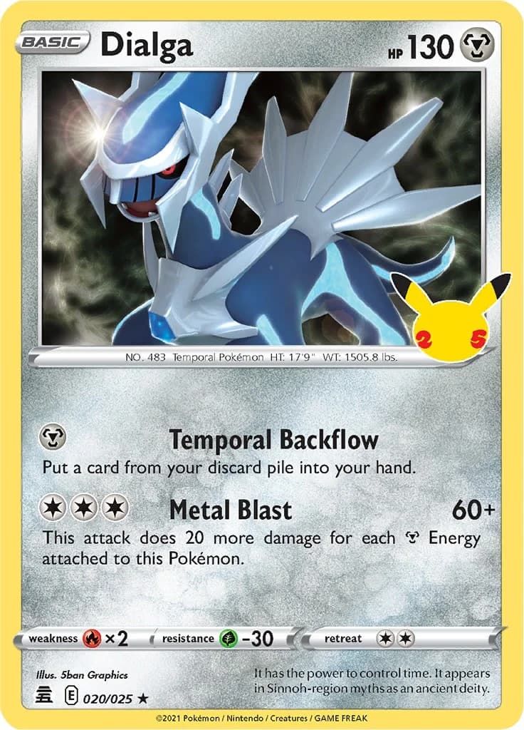 Dialga Celebrations 20 Pokémon card