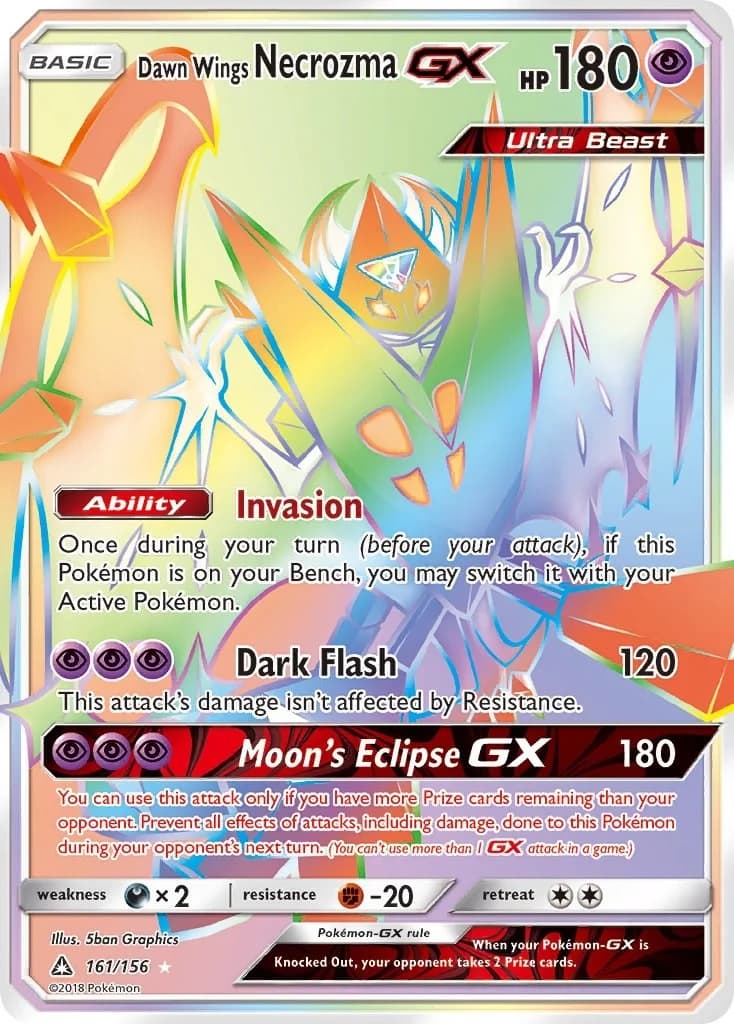 Dawn Wings Necrozma GX Ultra Prism 161 Pokémon card