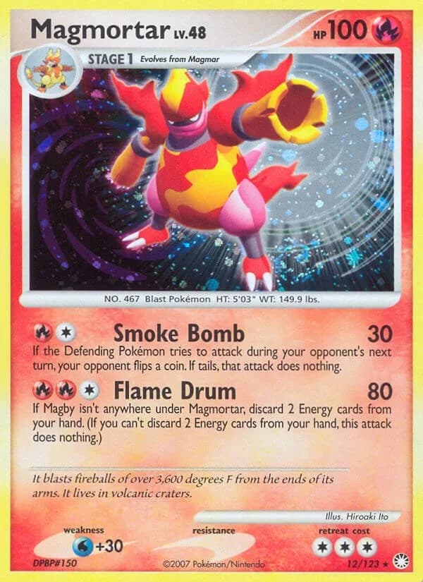 Magmortar Mysterious Treasures 12 Pokémon card