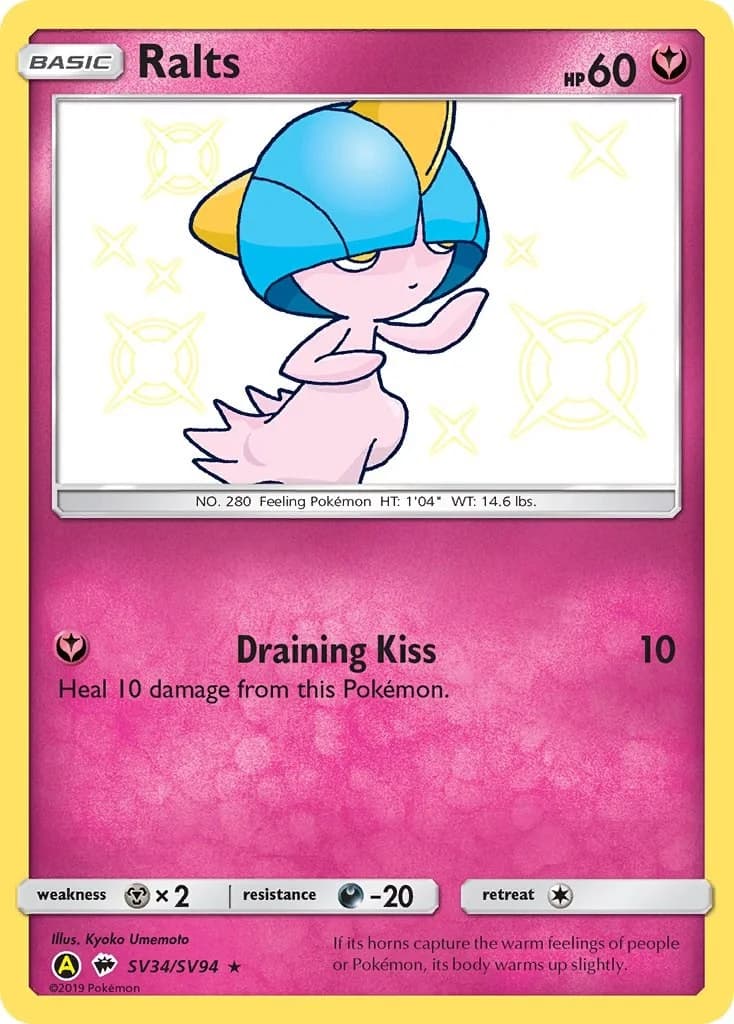 Ralts Hidden Fates SV34 Pokémon card