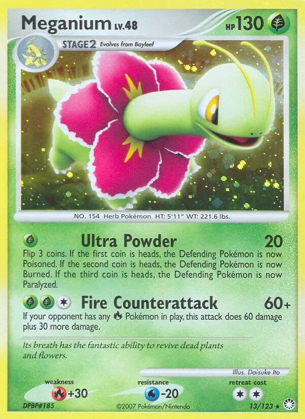 Meganium Mysterious Treasures 13 Pokémon card