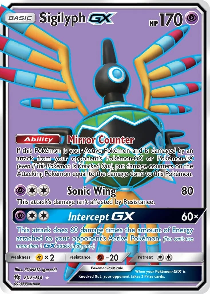 Sigilyph GX Lost Thunder 202 Pokémon card