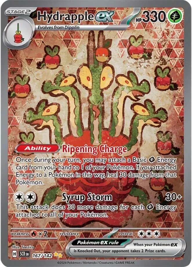 Hydrapple ex Stellar Crown 167 Pokémon card