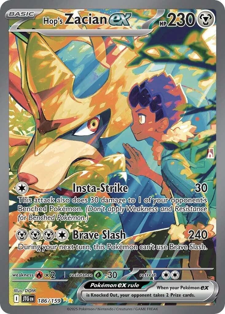 Hop's Zacian ex Journey Together 186 Pokémon card