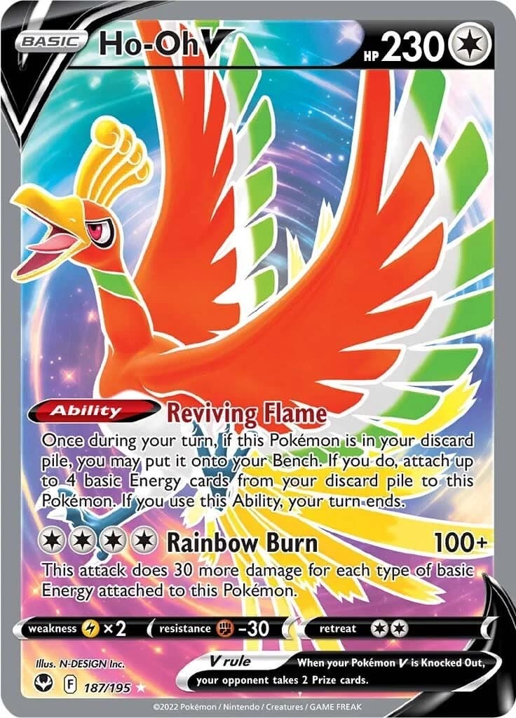 Ho-oh V Silver Tempest 187 Pokémon card