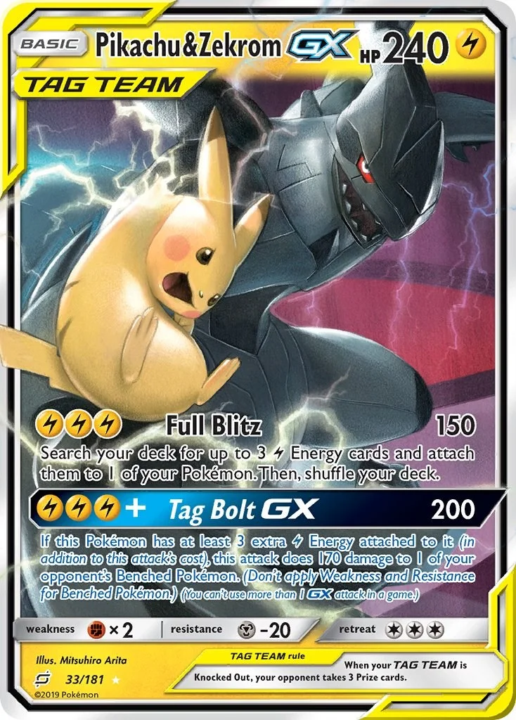 Pikachu & Zekrom GX Team Up PSA 10 Pokémon card