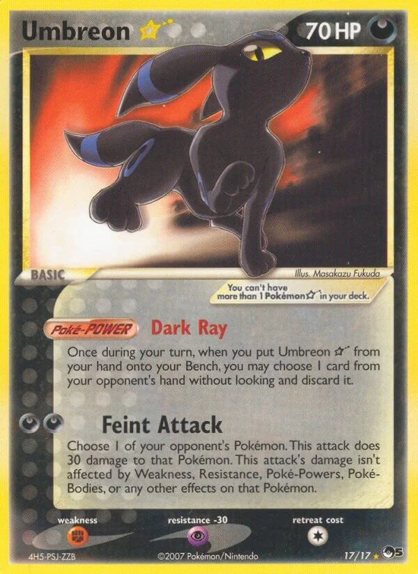 Umbreon [Gold Star] POP Series 5 PSA 9 Pokémon card