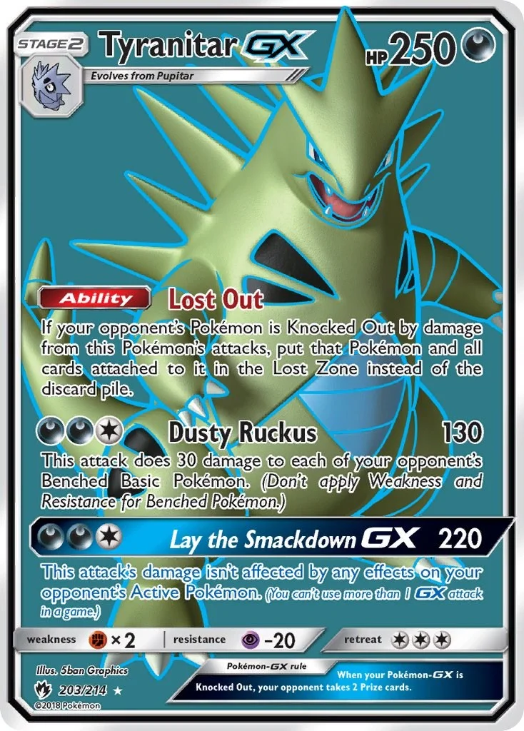 Tyranitar GX Lost Thunder PSA 10 Pokémon card