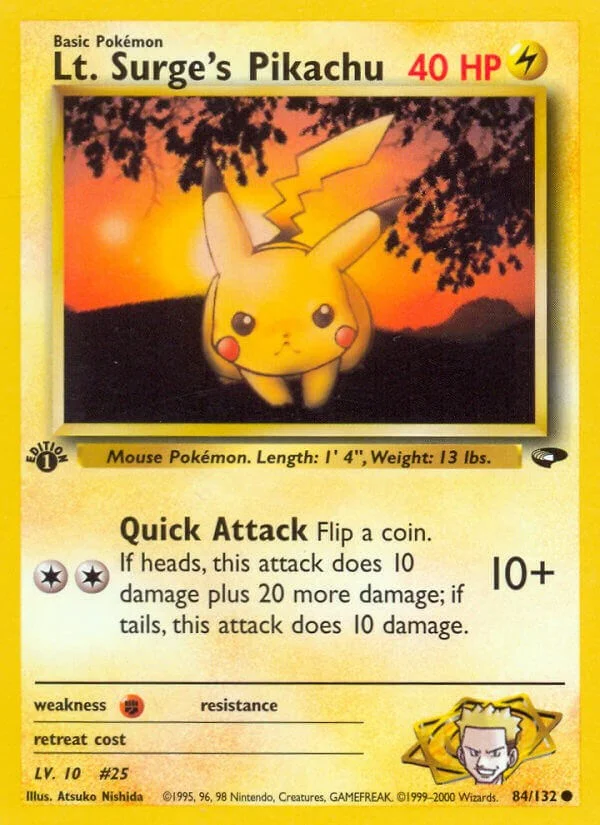 Lt. Surge's Pikachu [1st Edition] Gym Challenge PSA 10 Pokémon card