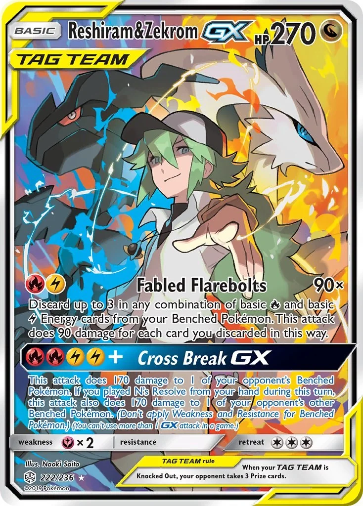 Reshiram & Zekrom GX Cosmic Eclipse PSA 10 Pokémon card