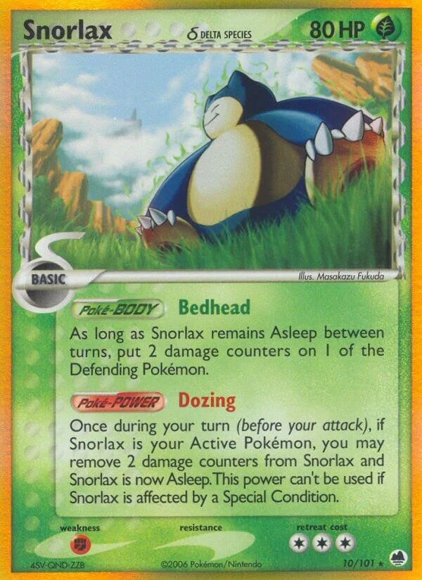 Snorlax Dragon Frontiers PSA 9 Pokémon card