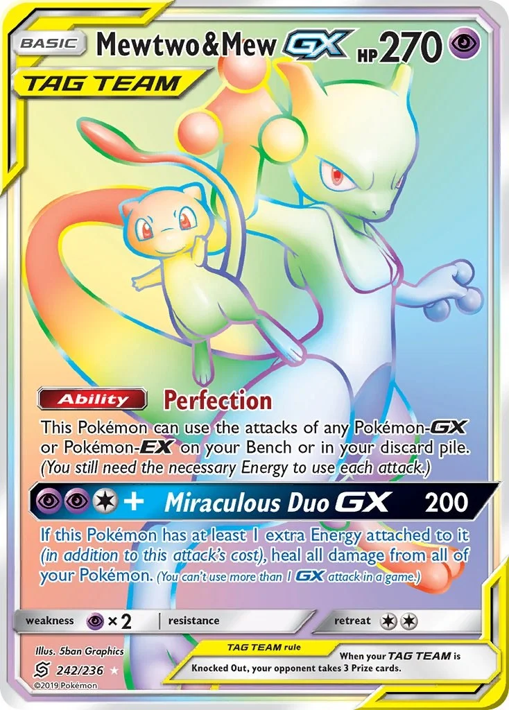 Mewtwo & Mew GX Unified Minds PSA 10 Pokémon card