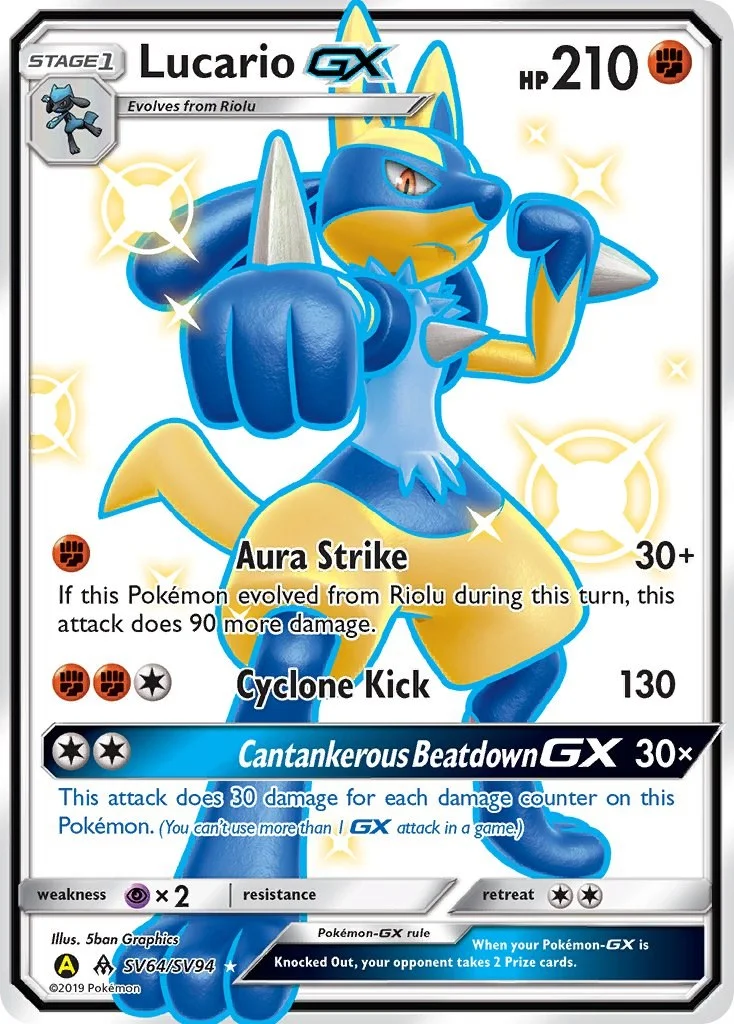 Lucario GX Hidden Fates PSA 10 Pokémon card