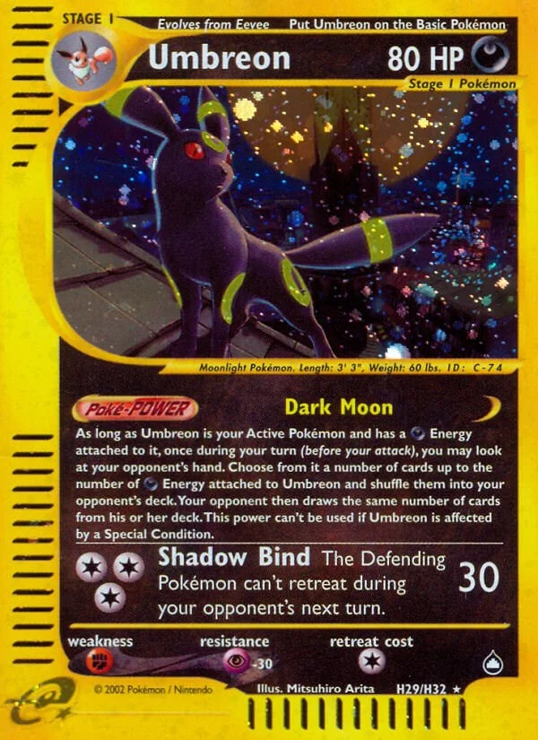 Umbreon Aquapolis Pokémon card