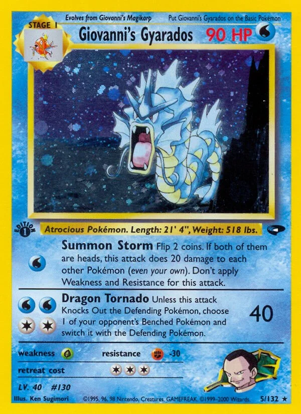 Giovanni's Gyarados [Unlimited] Gym Challenge PSA 9 Pokémon card