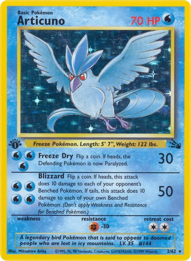 Articuno [1st Edition] Fossil PSA 10 Pokémon card