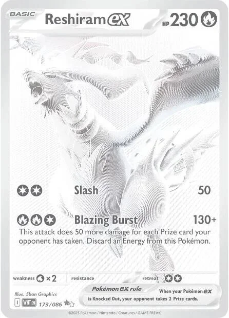 Reshiram ex White Flare PSA 10 Pokémon card