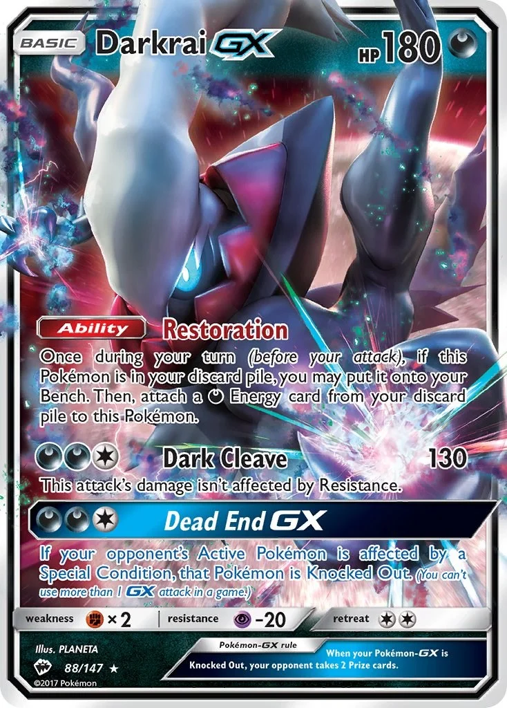 Darkrai GX Burning Shadows PSA 10 Pokémon card