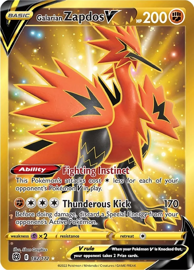 Galarian Zapdos V Brilliant Stars PSA 10 Pokémon card
