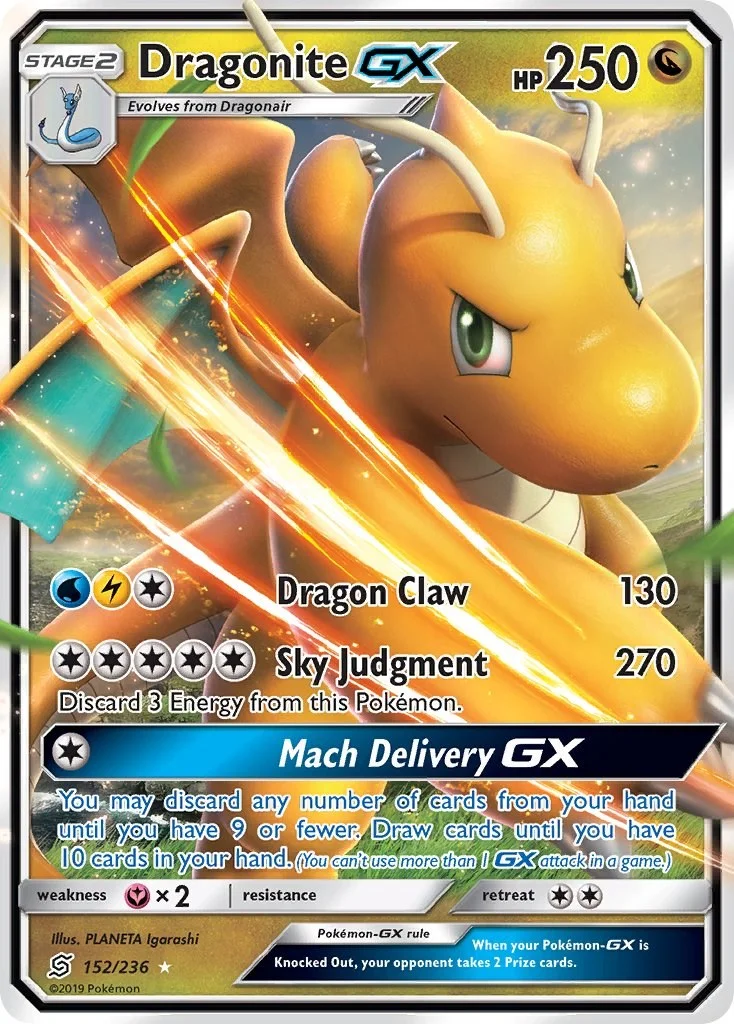Dragonite GX Unified Minds PSA 10 Pokémon card
