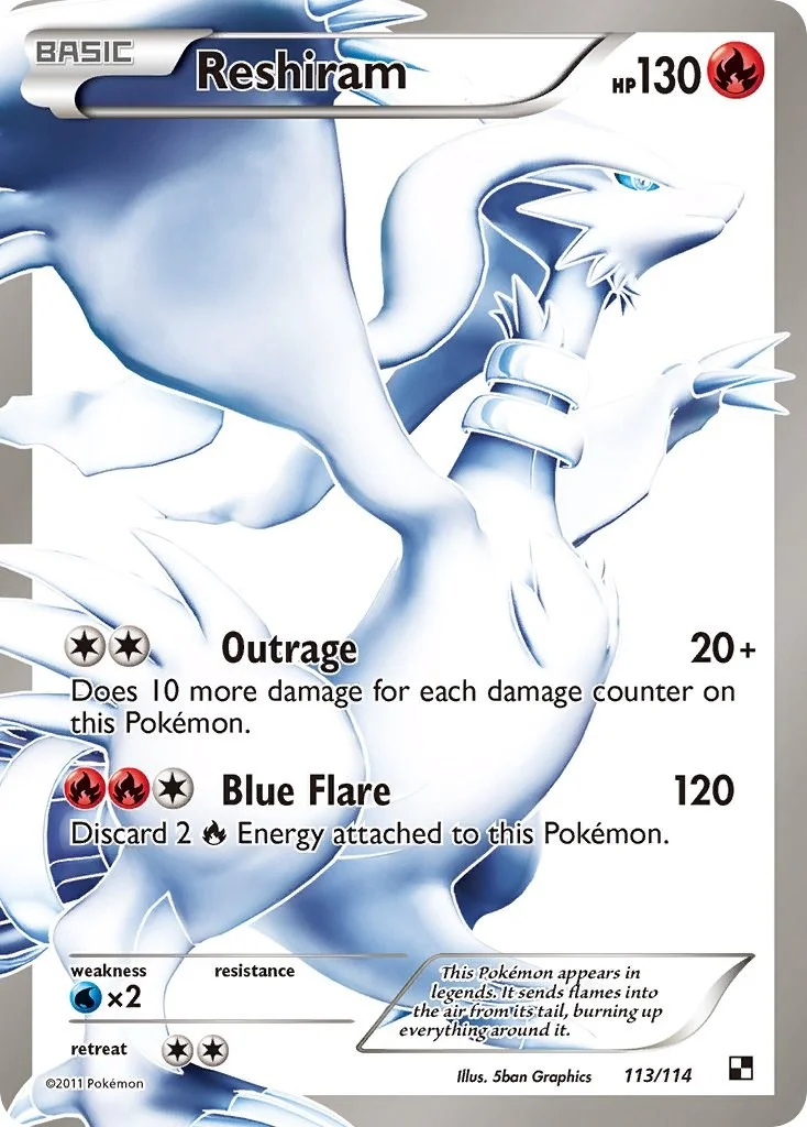Reshiram Black & White PSA 9 Pokémon card