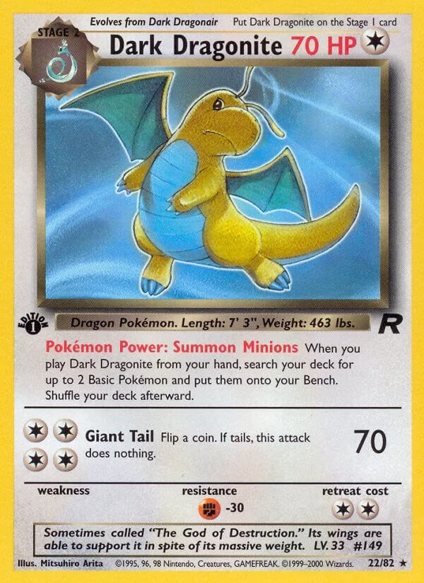 Dark Dragonite [1st Edition] Team Rocket PSA 10 Pokémon card