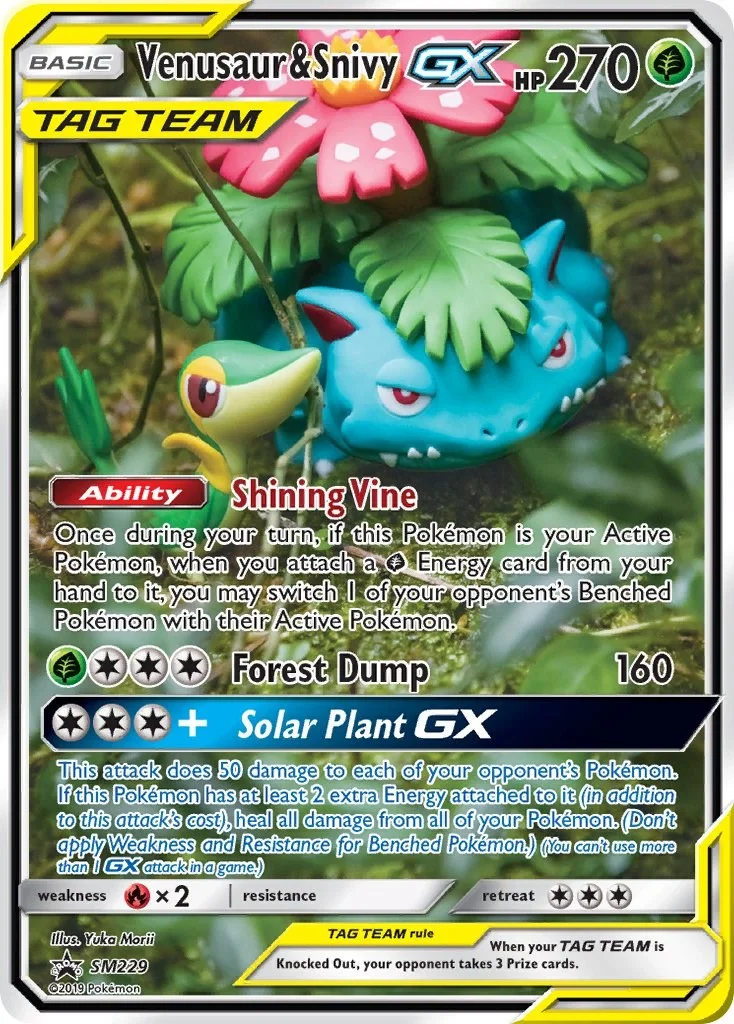 Venusaur & Snivy GX Promo PSA 9 Pokémon card