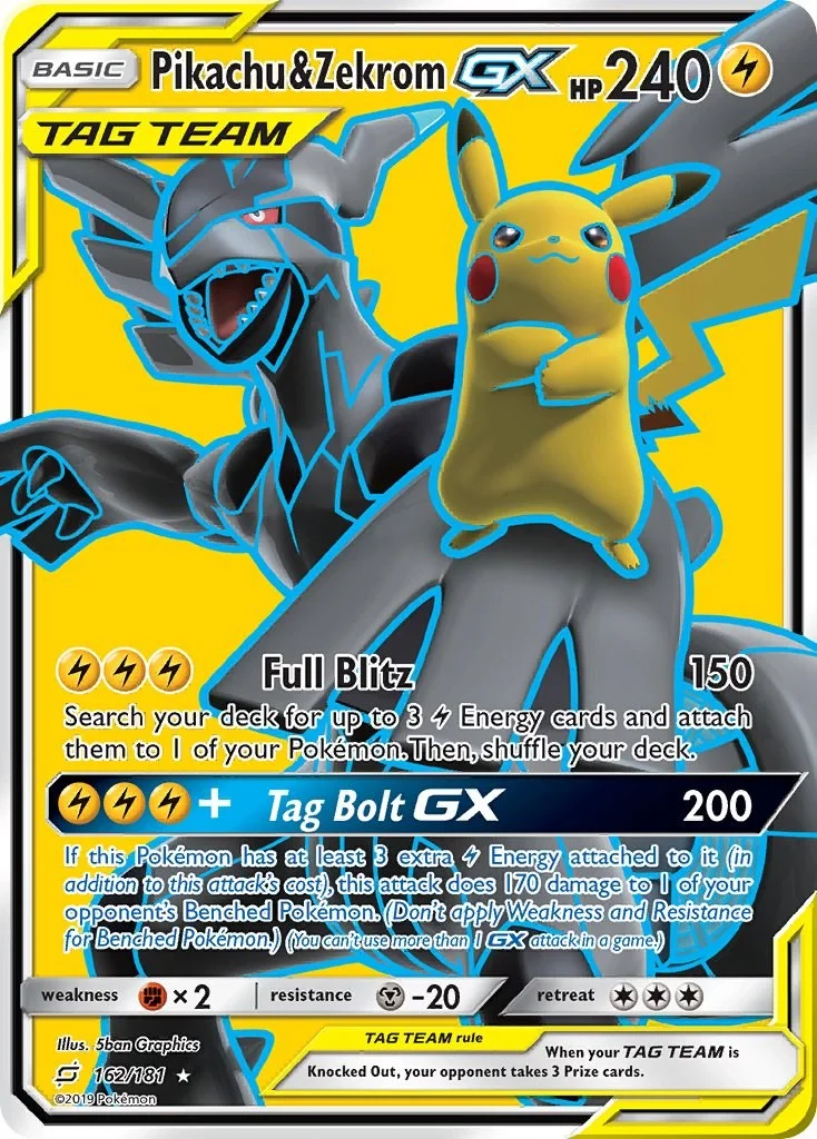 Pikachu & Zekrom GX Team Up PSA 10 Pokémon card