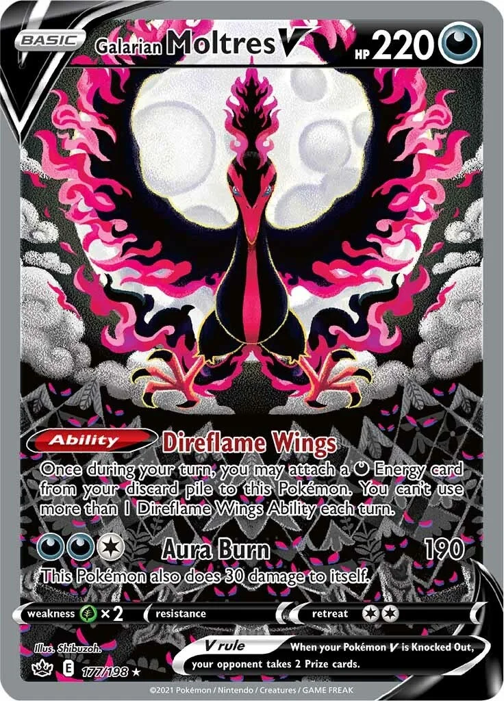 Galarian Moltres V Chilling Reign PSA 10 Pokémon card