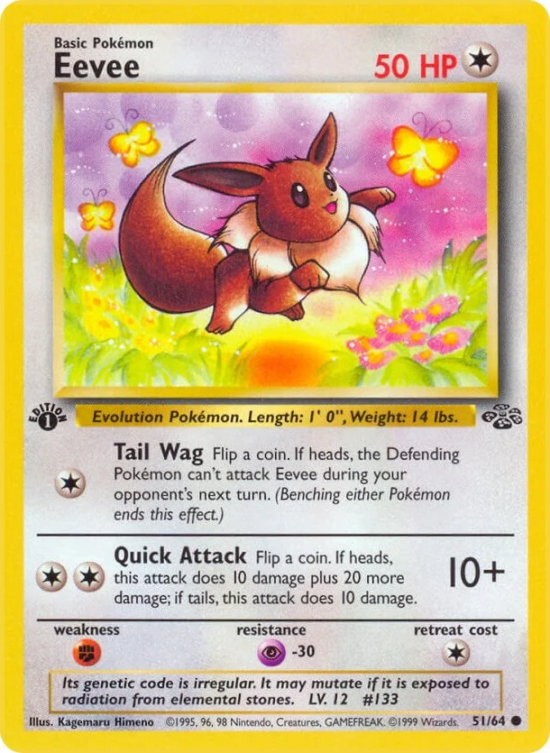 Eevee [1st Edition] Jungle PSA 10 Pokémon card