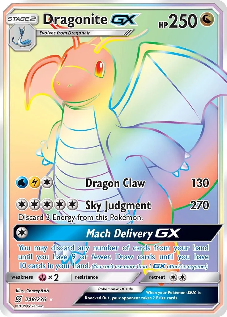 Dragonite GX Unified Minds PSA 10 Pokémon card