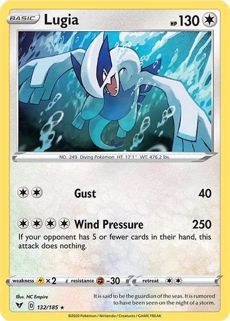 Lugia [Reverse Holo] Vivid Voltage PSA 10 Pokémon card
