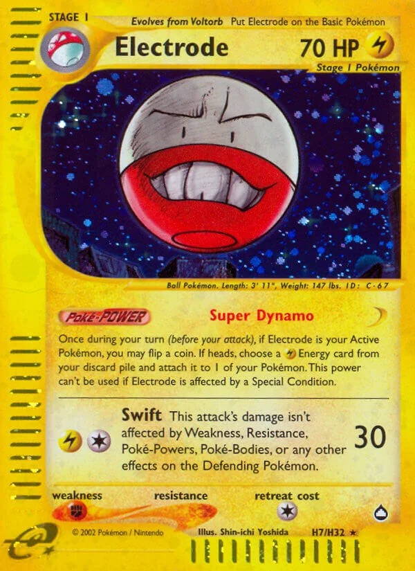 Electrode Aquapolis Pokémon card
