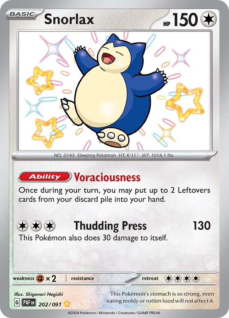 Snorlax Paldean Fates PSA 10 Pokémon card