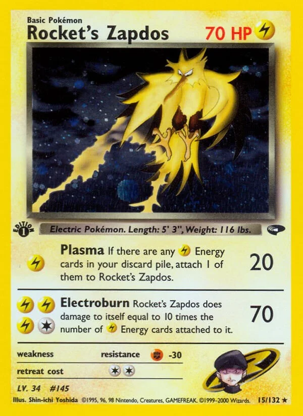 Rocket's Zapdos [1st Edition] Gym Challenge PSA 9 Pokémon card