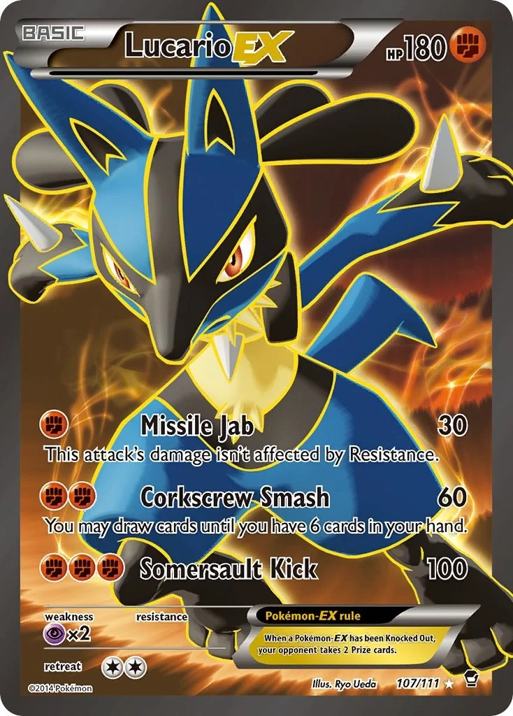 Lucario EX Furious Fists Raw Pokémon card