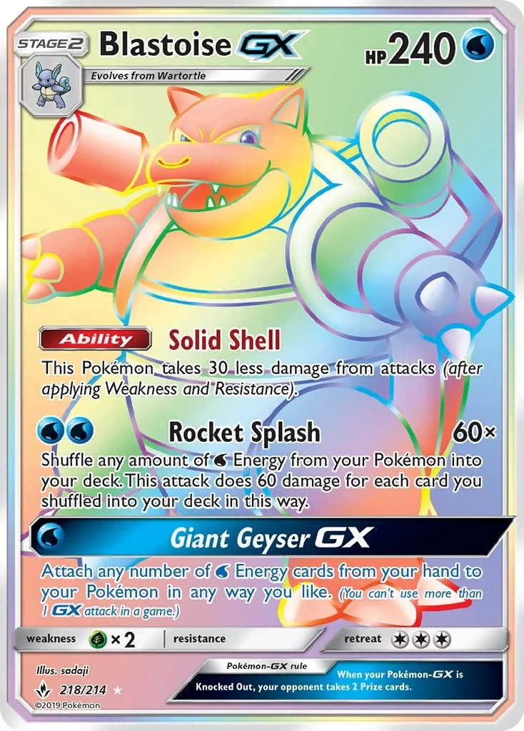 Blastoise GX Unbroken Bonds PSA 10 Pokémon card