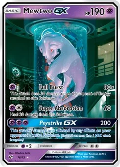 Mewtwo GX Shining Legends Pokémon card